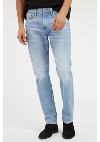 Erkek Angles Denim Pantolon - Mavi