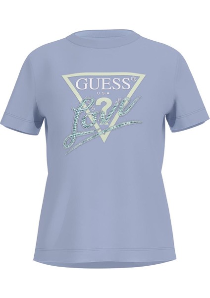Kadın Cn Ss Love Triangle T-Shirt - Mavi
