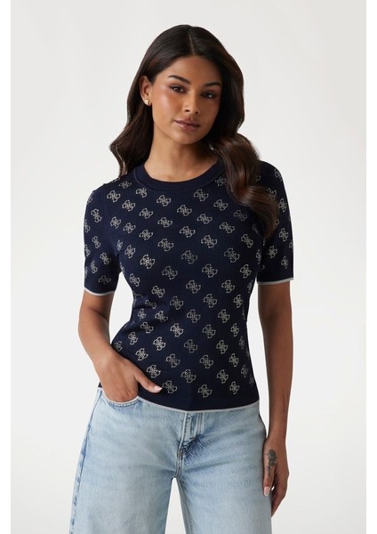Kadın Rosie 4g Logo T-Shirt - Lacivert