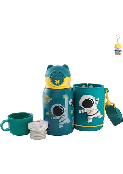 Karikatür Termos Bardak Çocuk Öğrenci Su Isıtıcısı Pipetli Su Bardak (Yurt Dışından)