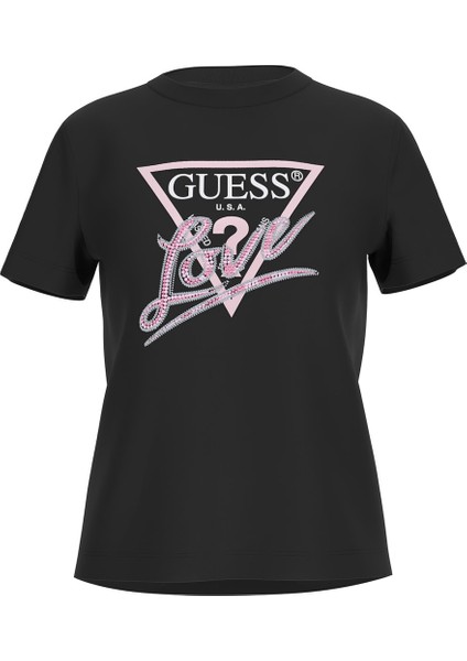 Kadın Cn Ss Love Triangle T-Shirt - Siyah