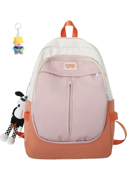 Basit Kız Sırt Çantası Lise Öğrencisi Okul Çantası Büyük Kapasiteli Açık Hava Eğlence Çantası (Yurt Dışından)