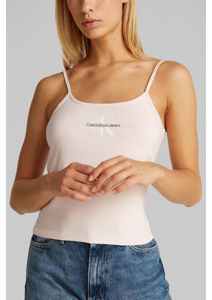 Kadın Ck Monologo Strappy T-Shirt - Pembe