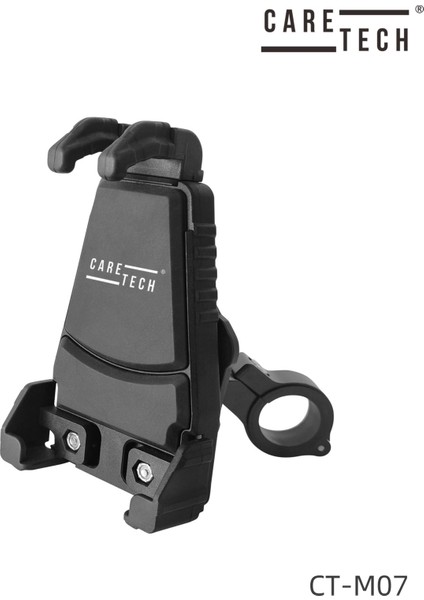 CT-M07 Telefon Tutucu Titreşim Önleyici Motosiklet Gidon Ayna Montajlı Siyah Su Geçirmez