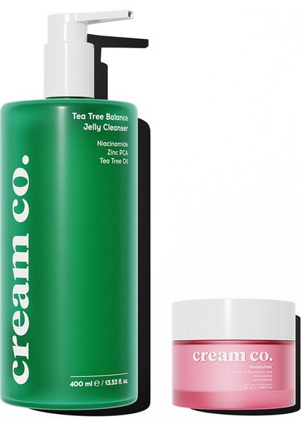 Arındırıcı Su Bazlı Temizleyici Nemlendirici İkili (Hyaluronic Acid + Tea Tree Oil)