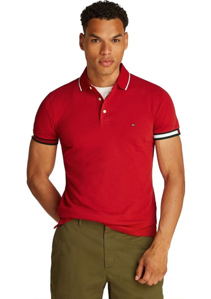 Erkek Th Slim Fit Polo T-Shirt - Kırmızı