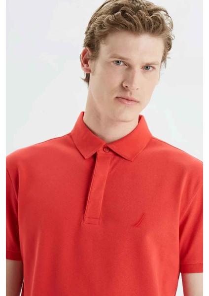 Erkek Slim Fit Kısa Kollu Polo - Kırmızı modelleri