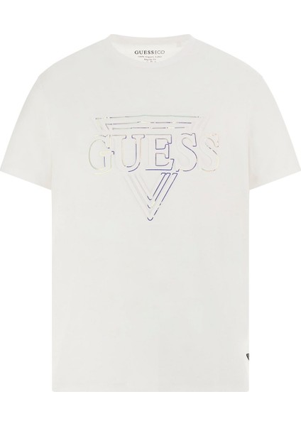 Erkek Bsc Triangle Üçgen Logo T-Shirt - Beyaz