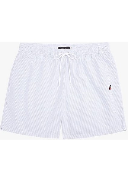 Erkek Th Orta Boy Çizgili Yüzme Şortu - Mavi