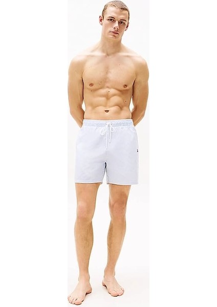 Erkek Th Orta Boy Çizgili Yüzme Şortu - Mavi modelleri