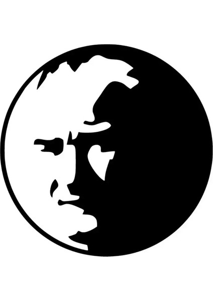 Kemal Atatürk Yuvarlak Içinde Sticker 20 x 20 cm
