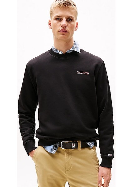 Erkek Tjm Tek Renk Sweatshirt - Siyah