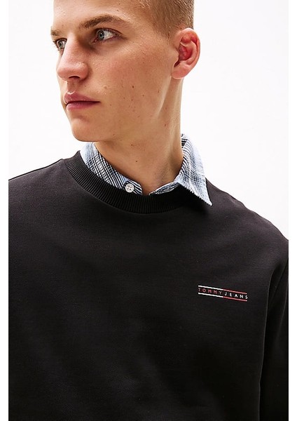 Erkek Tjm Tek Renk Sweatshirt - Siyah fırsatları