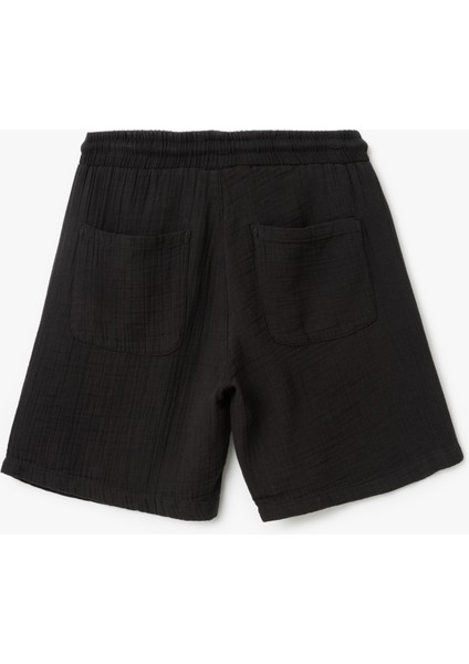 Müslin Pamuklu Cep Detaylı Beli Bağcıklı Chino Şort fırsatları