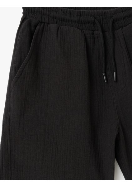 Müslin Pamuklu Cep Detaylı Beli Bağcıklı Chino Şort indirimleri