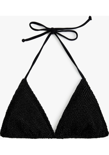 Boyundan Bağlamalı Ipli Üçgen Bikini Üstü