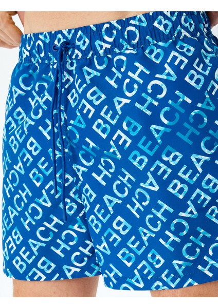 Beli Bağcıklı Baskılı Cep Detaylı Oversize Deniz Şortu indirimleri