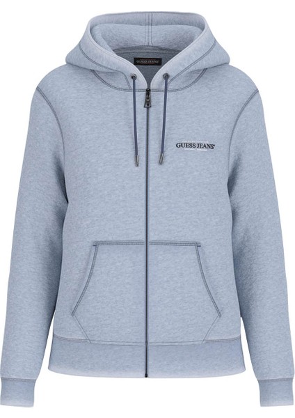 Kadın Gj Zip Hood Regular Mini Sweatshirt - Açık Mavi