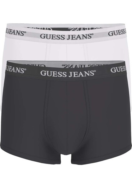 Erkek Gj 2'li Trunk Boxer - Beyaz Siyah