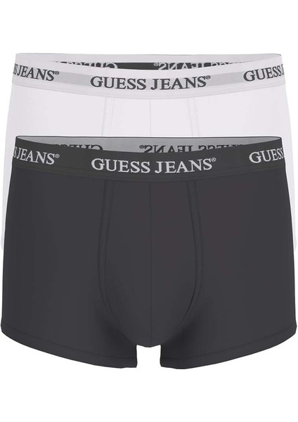 Erkek Gj 2'li Trunk Boxer - Beyaz Siyah