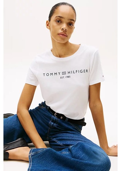Kadın Th Crew Logolu T-Shirt - Beyaz fırsatları