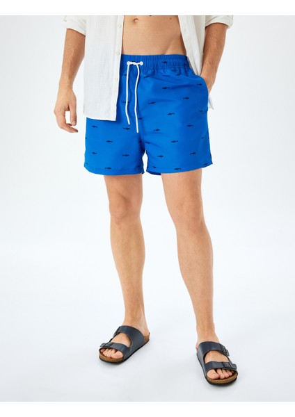 Baskılı Oversize Beli Lastikli Deniz Şortu modelleri