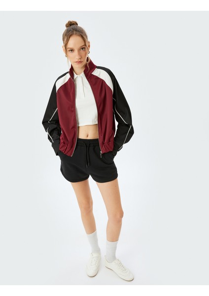 Beli Bağcıklı Cep Detaylı Şardonlu Basic Mini Şort