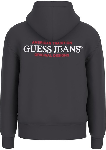 Erkek Gj Fermuarlı Kapüşonlu Sweatshirt - Siyah fiyatları