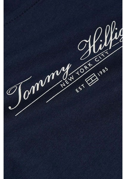 Kadın Th Script Logo T-Shirt - Lacivert modelleri