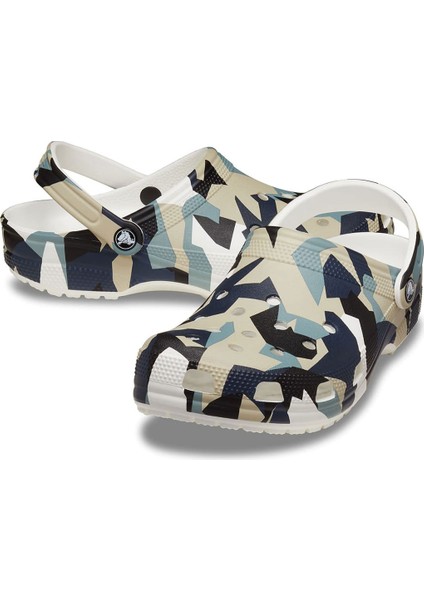 Unisex Geo Camo Clog Terlik - Çok Renkli