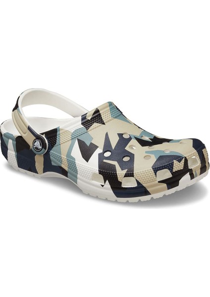 Unisex Geo Camo Clog Terlik - Çok Renkli