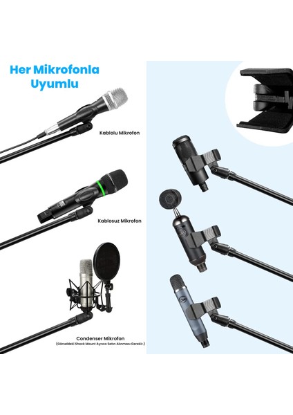 MS1337 Premium Mikrofon Standı - Ayaklığı