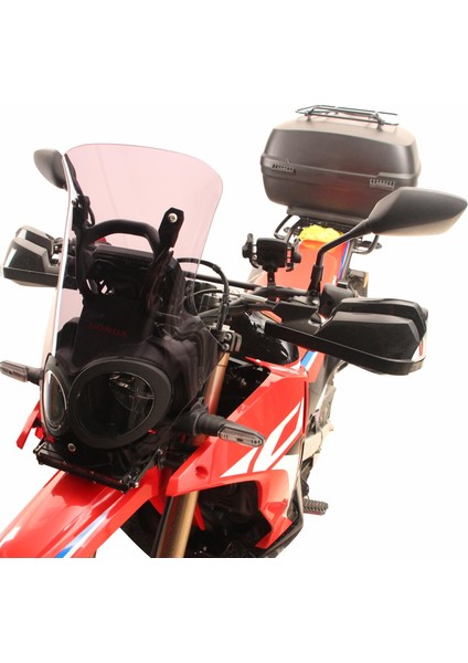 Honda CRF250 / CRF300 Rally 2017–2024 Uyumlu Ön Cam Siyah 49 cm modelleri