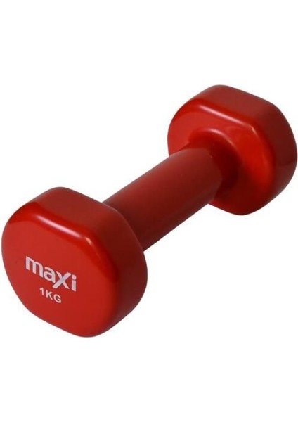 Çok renkli vinil dambıl 1 kg, spor ve egzersiz için ideal seçenektir.