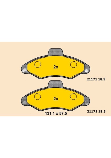 Ön Balata Fişsiz Ford Escort 1.3ı-1.6ı-1.8 90-95 Sekmansız (18 Mm)