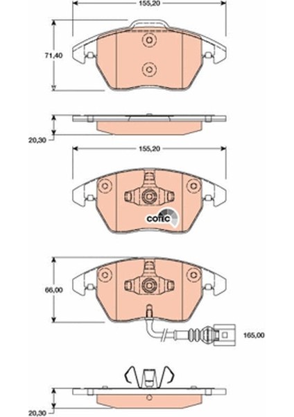 Ön Balata Fişli Volkswagen Caddy 04>golf V 03-09-Golf Vı 08>passat 05-10-Jetta Iıı 05-10-Audi A3 03>