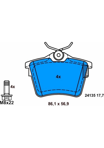 Arka Balata Fişsiz Peugeot 407 04-11/607 05-11/citroen C5 Iıı 10>