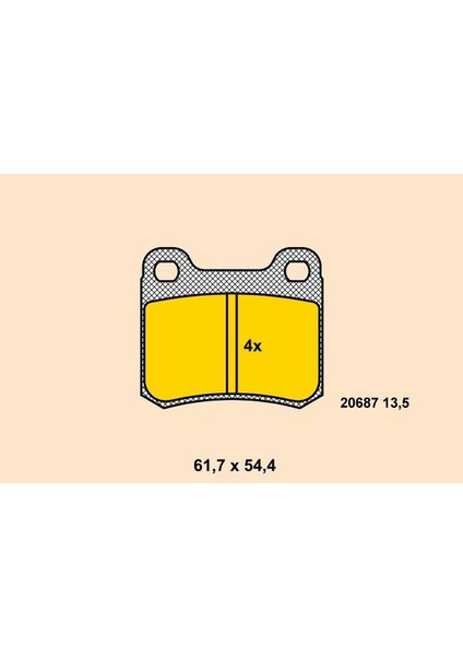 Arka Balata Fişsiz Mercedes W190-W201-W124-126 82-95 (13,5 Mm)