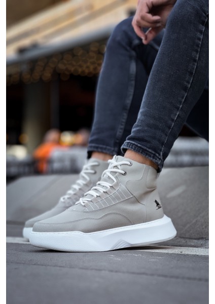 Bağcıklı Erkek Spor Bot Gri (Beyaz Taban) fiyatları
