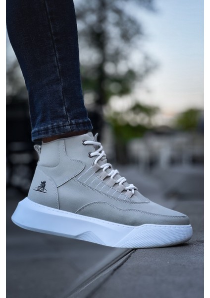 Bağcıklı Erkek Spor Bot Gri (Beyaz Taban) fırsatları