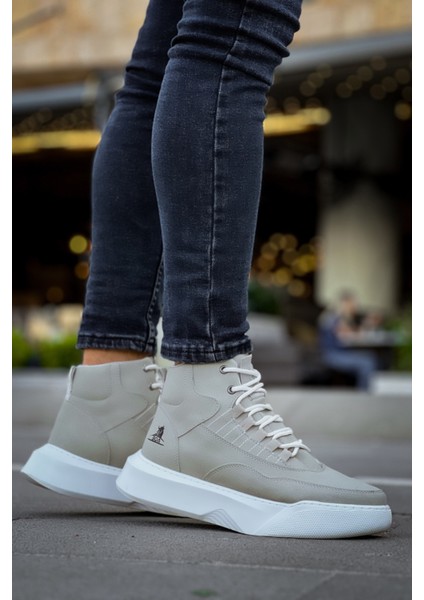 Bağcıklı Erkek Spor Bot Gri (Beyaz Taban) indirimleri