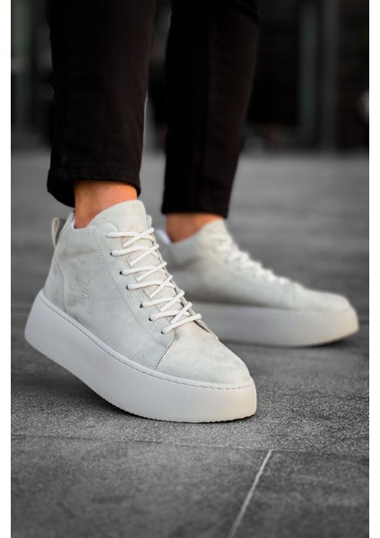 Bağcıklı Erkek Spor Bot Gri Süet (Gri Taban)