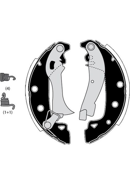 Arka Balata Pabuç Fiat Tofaş Dkş 131-1300-1600-SERÇE/RENAULT 12/ford Taunus (Farklı 6 Mm) Cırcırlı
