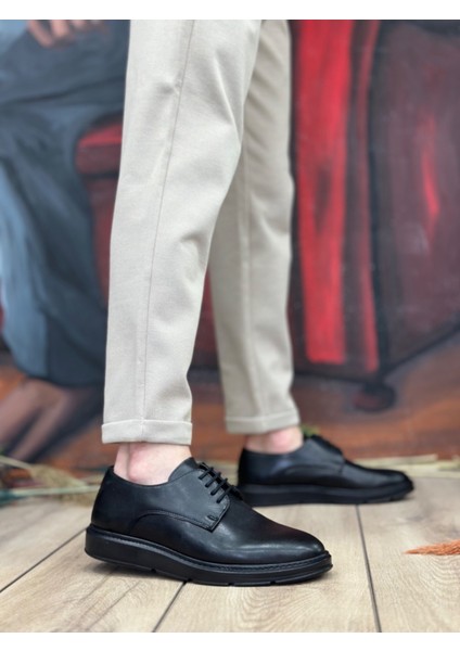 Bağcıklı Casual Erkek Ayakkabı Siyah (Siyah Taban) fiyatları