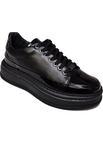 Bağcıklı Kalın Düz Taban Kat Deri Model Erkek Sneaker Ayakkabı 21102