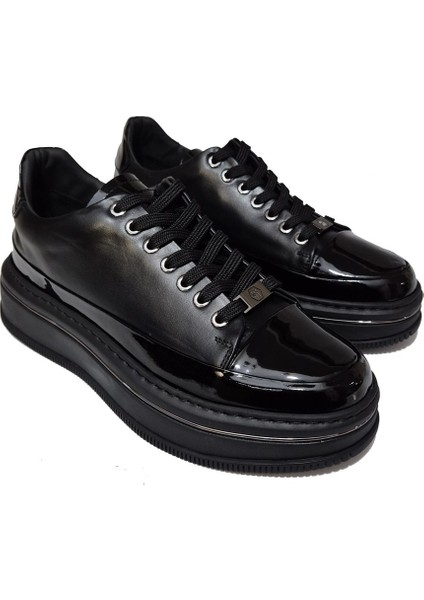 Bağcıklı Kalın Düz Taban Kat Deri Model Erkek Sneaker Ayakkabı 21102 modelleri