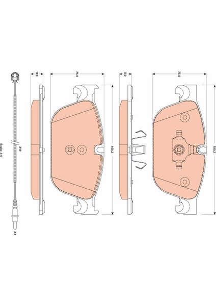 Ön Balata Fişsiz Citroen C4 1.6 10>-C5-C6 09>ds4-Ds5 11>/peugeot 308-407-508-RCZ 09>