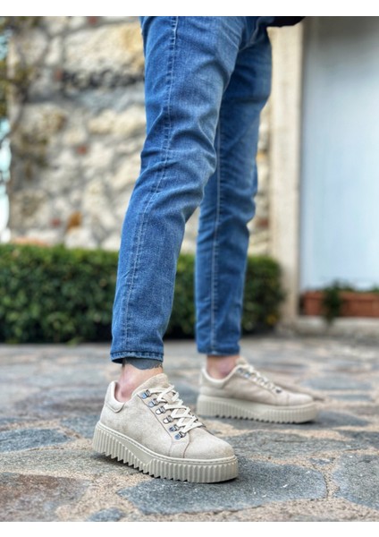 Bağcıklı Erkek Günlük Ayakkabı Krem