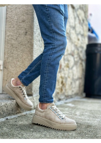 Bağcıklı Erkek Günlük Ayakkabı Krem modelleri