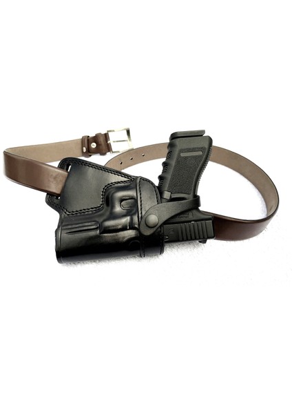 Deri Silah Kılıfı Glock 17-19-23 Için Bel Arkası Çekim - Sağ El - Vaketa Deri Özel El Yapımı modelleri